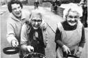 FRYING TONIGHT:Elderly Slough residents held a pancake race