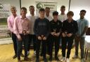 Under-14, Under-15 and Under-17 award winners are joined by 1st XI players (back row, from left): Andy Rishton, Dan Lincoln and Euan Woods, along with Adam Searle, winner of the David Burden Shield, awarded for his outstanding contribution to Berkshire