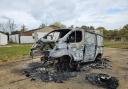 Thieves set fire to stolen van in attempt to evade police