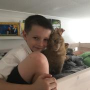 Aaron reunites with his cat Monty