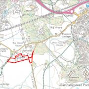 The site location of a plan to build 95 new homes on land south of Wokingham.