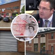 Some of the commercial properties that Bracknell Forest Council owns. Stuart McKellar (top right) said attempts to recover the debt had been 'exhausted'