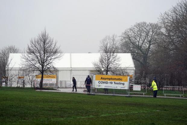 Bracknell News: An asymptomatic testing facility at Brockwell Park, London, during England's third national lockdown to curb the spread of coronavirus. PA Photo. Picture date: Wednesday January 13, 2021. Under increased measures people can no longer leave their home wit
