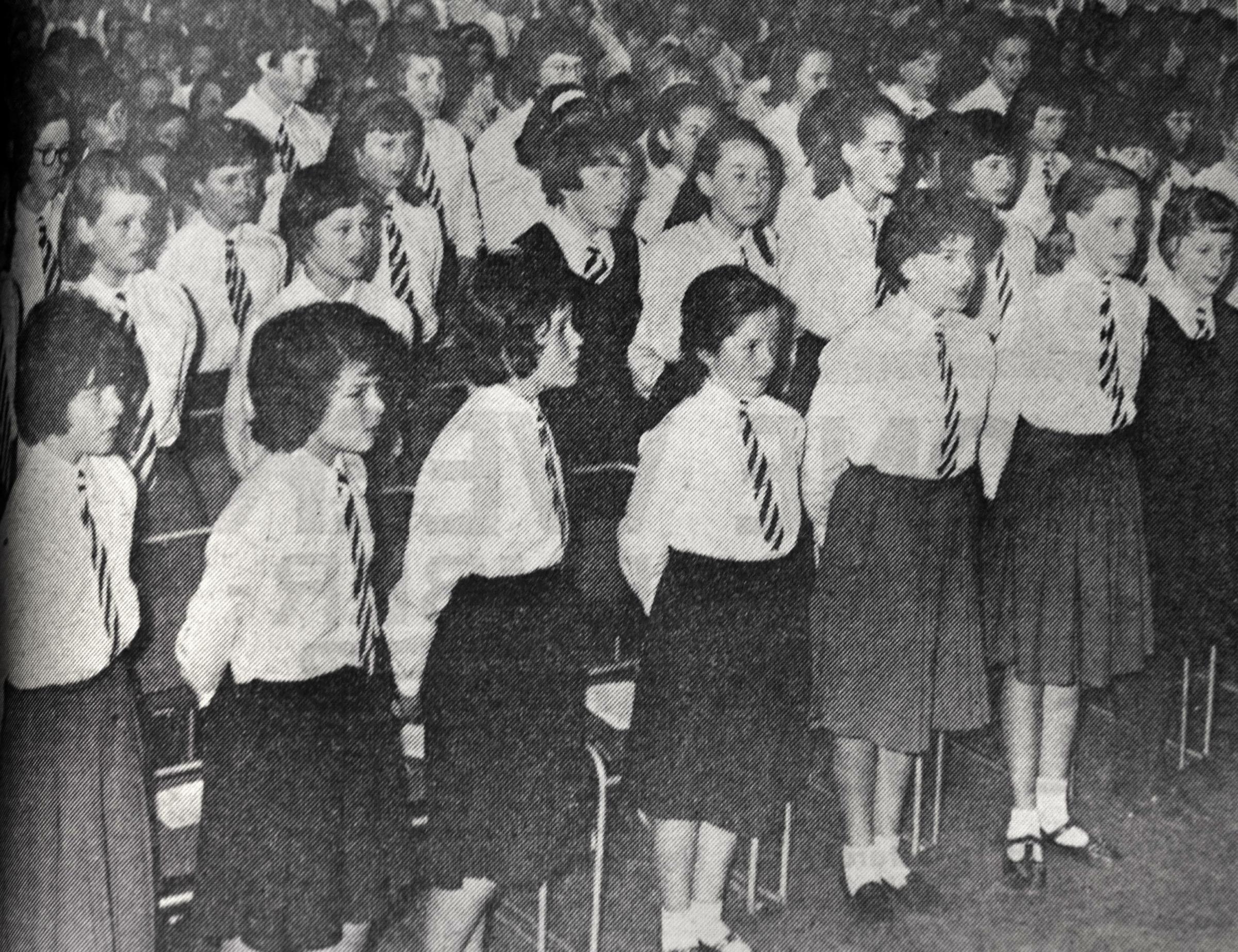 SING WHEN YOUR’E WINNING: School children gave a special concert