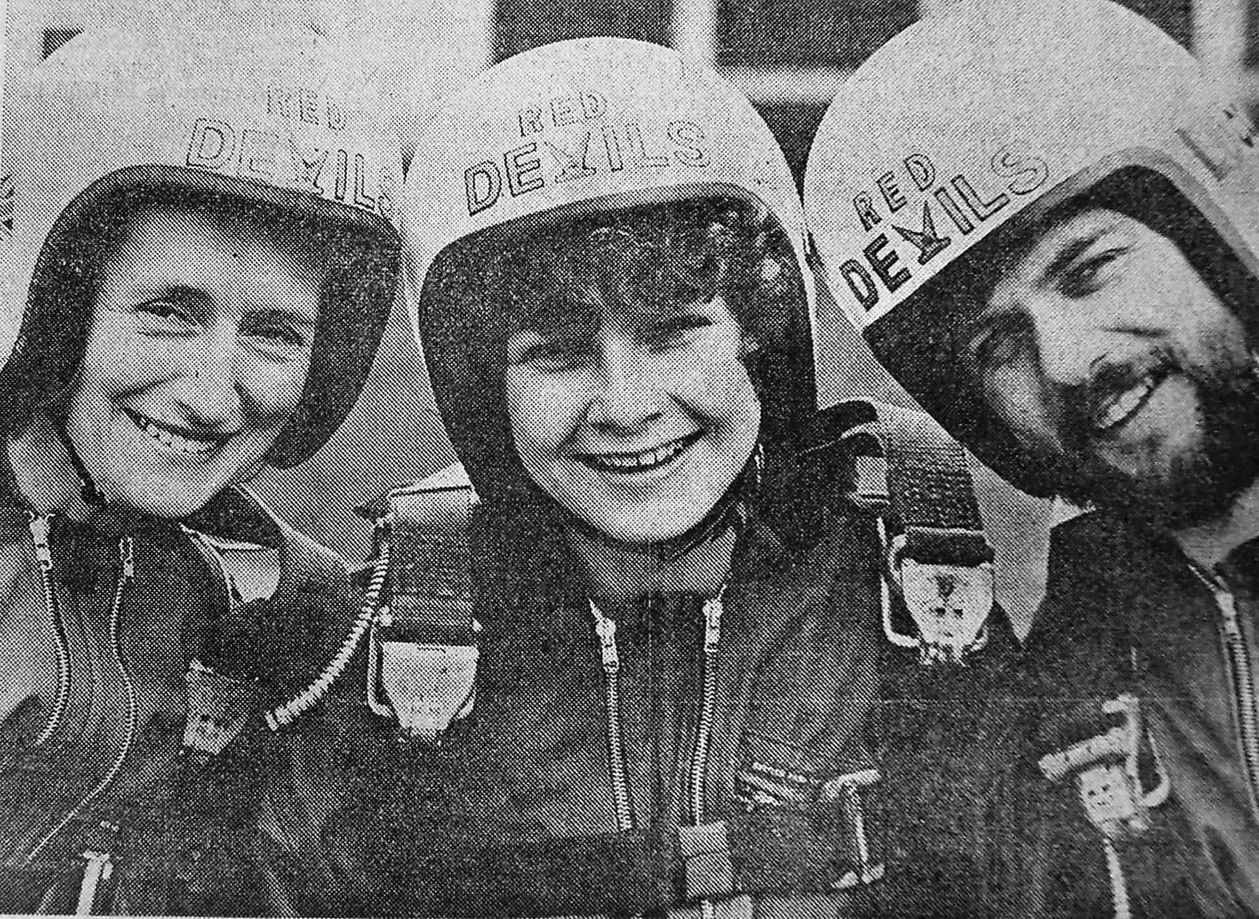 CHARITY JUMPERS: Red Cross volunteers were ready to free fall