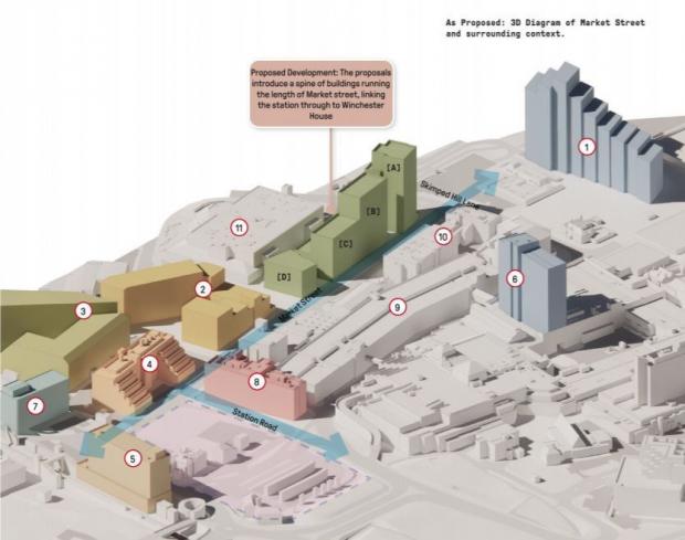 Bracknell News: The plans for the bus station site in the wider context of Bracknell town centre. Credit: Bracknell Forest Cambium Partnership