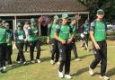 Berkshire enter the field of play against Wiltshire