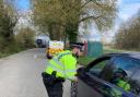 Police hand out fines in Bicester. Pic from Thames Valley Police