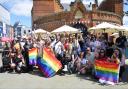 Families gathered in Elms Field to celebrate the Wokingham Pride Picnic. Picture: Paul King