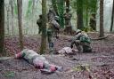 Ukrainian soldiers during training on Salisbury Plain in Wiltshire. Credit: Ben Birchall/PA Wire