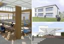 CGIs of what the extensions to the dining room and sixth form will look like. Credit: HLM Architecture