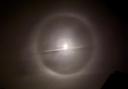 Halo around the Moon above houses just outside Wokingham