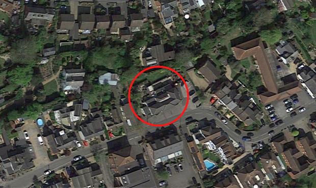 Bracknell News: Carpenters Arm (circled) and the nearby properties