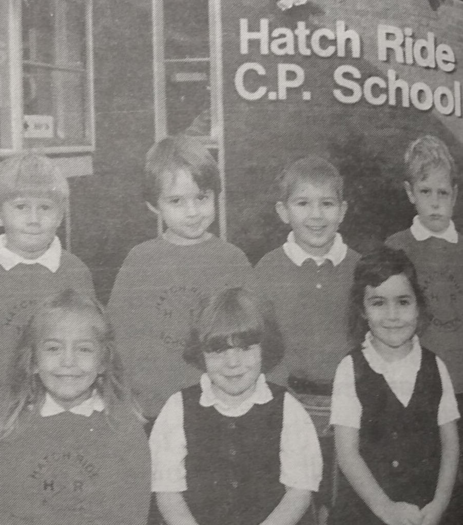 Posing for a picture in their first month at Hatch Ride Primary School