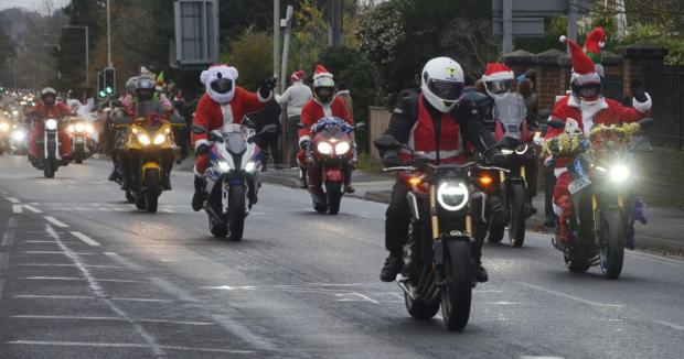 Bracknell News: Seven of more than 1,000 bikers who took part in Reading Toy Run
