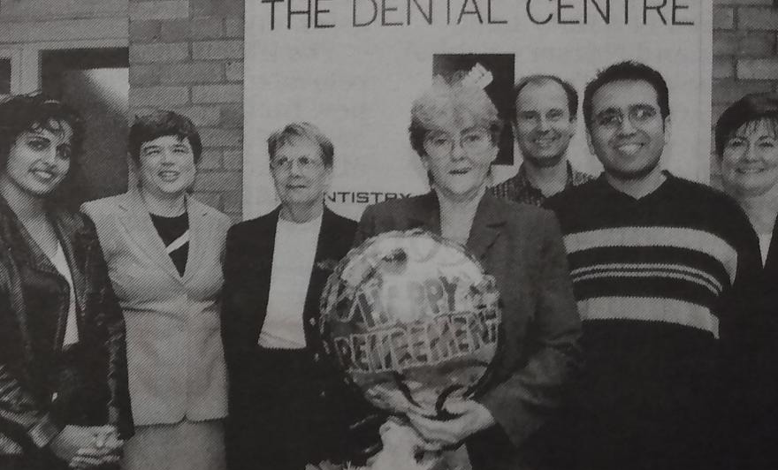 Dentist Receptionist, Pat Ford, celebrated 29 years in the job in 2001