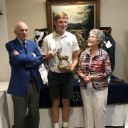Graham and Pat Foote presenting the Junior Stag Trophy to Oliver Callum Perkins