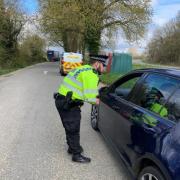 Police hand out fines in Bicester. Pic from Thames Valley Police