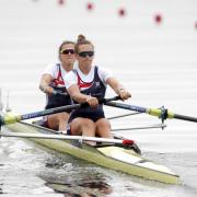 2018 European Championships - Rowing, Women's Pair Heat 1, Strathclyde Country Park, Glasgow, Britain - August 2, 2018 - Rowan McKellar and Harriet Taylor of Britain in action. REUTERS/Russell Cheyne