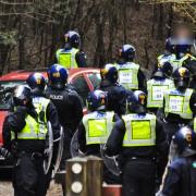 Police disperse ravers at an illegal rave near Bracknell