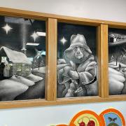Incredible Padding-inspired snow window created for children in hospital