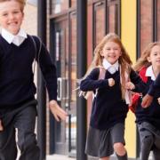 Primary age children running to school. Credit: Bracknell Forest Council