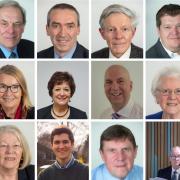 The 11 councillors who will be retiring, with Dale Birch bidding them farwell, bottom right. Credit: Bracknell Forest Council / YouTube