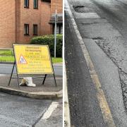 Protective spraying left cracks in Finchampstead Road
