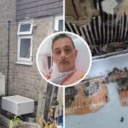 Jonathan Godsell, who has been ill, set up a shower in his yard after problems with rot and mould in his wet room