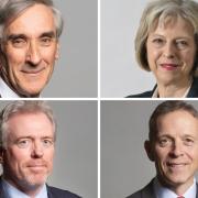 Wokingham's MPs John Redwood, Theresa May, Matt Rodda and James Sunderland (clockwise from top left)
