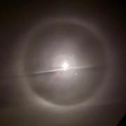 Halo around the Moon above houses just outside Wokingham