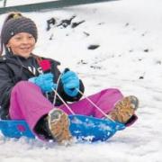 Rosiella Povey from Ascot enjoying sledging