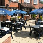 The beer garden at the Jack O'Newbury