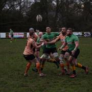 Bracknell (green) beat Brixham 23-19 on Saturday   Pictures by Ian and Sam Hallam