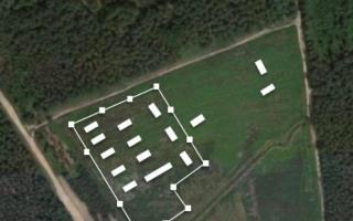 Swinley Forest Site Proposal, including 15 temporary buildings and fencing