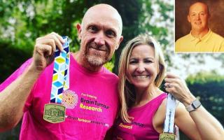 Lee and Surrell Perry who are running the London Marathon in memory of Lee's brother Graham (inset)