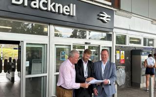 James Sunderland meeting with senior managers of South Western Railway at Bracknell train station. Credit: Office of James Sunderland MP